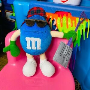 M&M'S Blue Plush Toy with Green and White Details